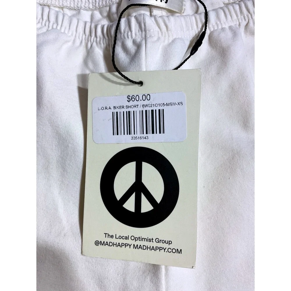 Madhappy LORA Cream Biker Shorts Size Extra Small XS Cycling Local Optimist‎ NWT